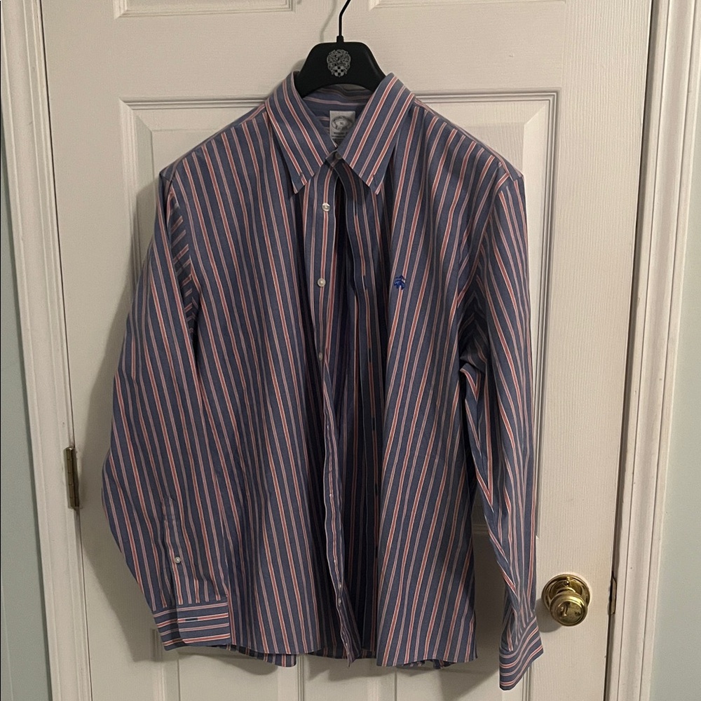 Brooks Brothers Blue and Pink Striped Shirt